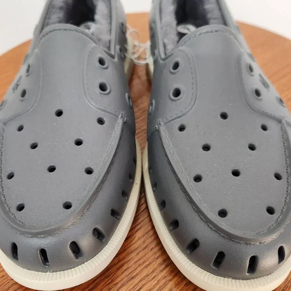 Sperry Men's Gray Float Boat Shoes with Faux Fur Lining Size 7 NWOT